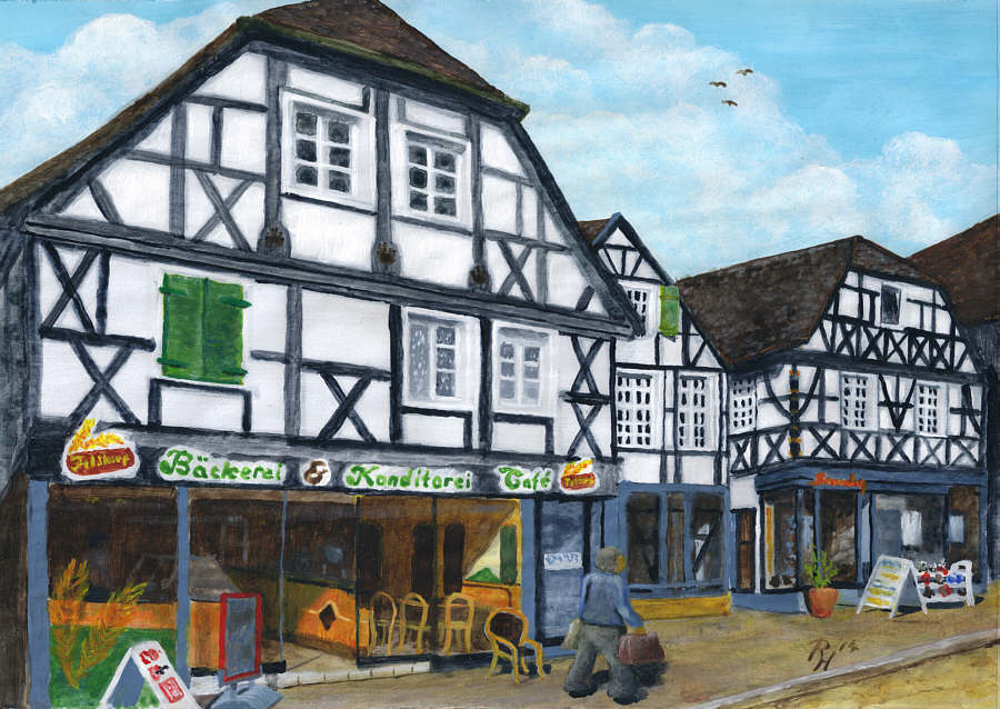 townscape painting by Pat Harrison